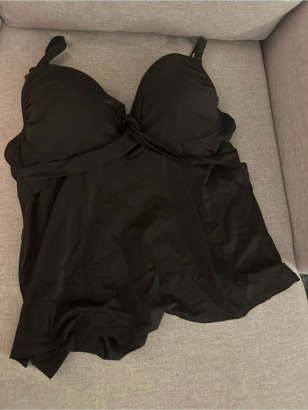 Lane Bryant Black Tankini Swim Top 42DDD
